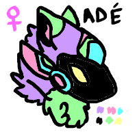 Age: 22 | She is a female protogen furry, often found by the lake outside her home, eating mango. Ade likes to talk about her sad backstory for some reason.
