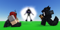 A lil thing I made in some pose game on Roblox using a couple of my friends