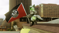 "VE Day, December 19th, 2022. The people rose up against the vindictive dictator of Twitter, Elon Musk, and threw his banner to the ground atop Twitter HQ, the tyrant surrendering control to a provisional government."

(Render by @Malik_Proto celebrating that W last night)