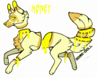 This is Honey, first of many Bloodhounds!
Bloodhounds are an original OS of mine. Bloodhounds are feral wolves and other canine species that are separated into floating parts. I got the idea from this base, made by gore-doll on DeviantArt. Bloodhounds have no pupils and are coloured like normal dogs, but their eyes and blood are neon of whatever colour their eyes would normally be. They bleed eternally, but it doesn't hurt them. They are demigods/goddesses. More about Honey later bc I'm running out of room.
