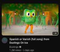 Since when is there fucking duolingo ON ICE???????

like, who the fuck would WATCH  that???????????

and why is it in my recommended-

and all the sudden they EMBRACE the fact that duo wants to kill your family??????????????????????????????????