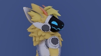 I kinda forgot about this website tbh

Anyways, I changed the model a bit, inverted the hair, removed the screen's reflection on itself, and fixed normals
Now he looks less goofy and light is lighting better

The model is Triwave's BZ Protogen Kit