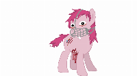 I promise guys I will make a full lore post soon :3

Name: Pinkamina Diane Pie
Status: Infected

Infection: 79%
Sanity: 15%
Stress: 45%
Health: 10%
Hunger: 95%
Thirst: 92%

Wounds:
Gash on flank
Partial Disembowelment
Conjunctivitis