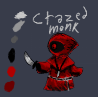 A design for the crazed monk enemy I'll be adding into my Eclipsic mod