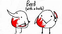 I have come back from a week long trip in Germany, and I posted Berd fanart on YouTube (I have a channel now). Also, I have finished Murder Drones and losing it over the fight scene paired with Bite Me!