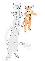 (I drew the colored one :3 

I'm not really good at paws aughhhg