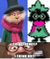 has anyone else thought the onceler's outfit looked eerily similar to ralsei's?
