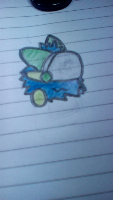 I think I'm getting better at drawing protogens. still only the heads tho (full drawing still in progress)