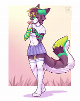 A furry femboy watching the Super Bowl