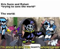 jevil's prob the hardest imo. spamton becomes easy once you get the algorithm down but jevil is just pure chaos and very unpredictable
not my meme (I got it from Google)