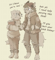 Do you think the little fella will trust the big guy again?
Oh my God, It's SO FOGGY outside this morning! That's a pretty spooky October Morning.
Thankfully I didn't crash my car on the way to today's college class.
Stay Safe and Stay Scary.

Image Credit; @/furrypresident on Twitter.
Today's Song; На Дне [Na Dne] - Молчат Дома [Molchat Doma] - Этажи [Etazhi] (2018)
Luka Loves You!