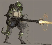 Sees microwave pulls machine gun out no more microwave