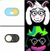 I vote dark mode ralsei
(Not my meme)