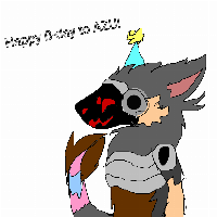 Hello guys, today (February 28th) is Azu's B-day, or should I say C-Day, for created day!
Yup, his engineer, the one who fixes him and updates him, is here! Maybe I will give him a cool update! So when it is his birthday, a little song plays! Maybe his theme song, Blood//Water! His cousin, Galaxy, is also here to celebrate! 
So get yourself together (Proto-pun intended), and let's celebrate his 15th year of existence!
(At least, canonically. Still can't pronounce that word either, Rio.  canonicolciali? conicalie? codhnwekwhsj- ERROR-6242: WORD, CAN'T PRONOUNCE. *ERROR, ERROR*)
Oh god..... Anyways... Let's just say chronologically. HAH! I can pronounce chronologically but not canonically. UGh.
Anyways, Happy birthday Azu!