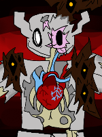 so his passive makes it so every survivor has a sanity bar that the more it gos down the more damage they take and the more their screen shakes, at 50% or bellow the chase theme will change to be more intence and at 0% sanity you explode. his m1 deals 30 damage, he has a dash ability that deals 25 damage is short but if hits removes 30% sanity, he can place down 10 tvs that act like camras if you click on them ( they have a 2d icon that you can click on even if they are on the other side of the map ) you can look threw and if you m1 it will teleport you to the tv, he can place down basicly 5 digital footprints ( not what they are call )