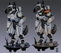 His name is Blake, and is a Stormtrooper wolf protogen. Is 7'6 in height, with armor on, with armor off, is 6'3 in height. Malfunctions a lot. Cannot aim his E-11 at all. Kind, but hates Jedi scum.