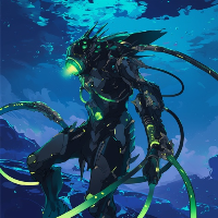 His name is Fritz, and he serves as a scout for the Flying Dutchman. Is a Fox proot, who has black fur. The green wires are mostly tentacles, and can extend up to 4 miles away, and retract until you cant see them. Is approximately 7 feet tall, and has an old, tattered cape, and his weapon is a flintlock musket and a weathered cutlass. Is Davy Jones' right hand man, as well as a scout. He takes care of the crew if they are slacking. he can be off of the Flying Dutchman and be on land without consequences. Is Single. Kind, but harsh when he needs to be. Doesn't mind cuddling, and slightly enjoys it. Is bisexual. Can go to the deepest, darkest depths of the sea and be fine. His favorite song is "The Flying Dutchman" by The Jolly Rogers. Will usually hum this when bored, or when fighting.more info in description.