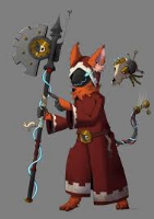 His name is Infinite, or sometimes called the Infinite. He has the power of the infinity stones(Space, Reality, Power, Mind, Time, and Soul). They are contained in the handle of the axe he holds, which can not be broken. Is 7'5 in height, and is one of the only ones able to wield the infinity stones. He found them all after Thanos died, and has been safeguarding them ever since. Usually wear a red cloak that has white/tan markings on it. Is a fox protogen. The head of the axe is made up of a bear, which can kill someone with one blow, even if its a side blow. He is one of the ones keeping the universe in check, and making sure everything is balanced, as it should be. Is single, but doesnt mind. hates worldly pleasures and delights.