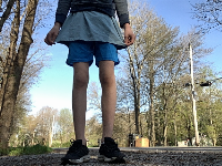 1. put on shirt that goes past waist (preferably past crotch)
2. get a sweater/hoodie that is about on your waist
3. bada bing bada boom u got a skirt