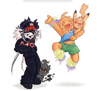 cant find link to art.. ehe ~w~

Pest with Marshadow and Party Noob (i think) with Pikachu! :3

regretevator