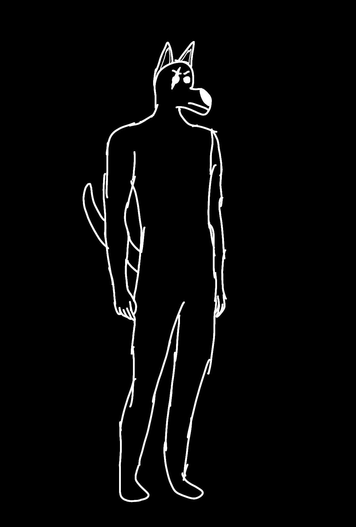 As seen on page two, the shadowy man in his black and white glory (shadow form)