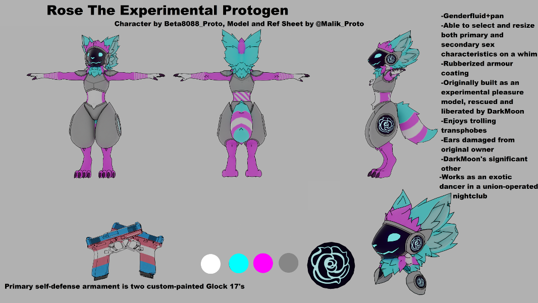 Juno the Protogen - SFW Ref Sheet by RaealTheProtogen -- Fur