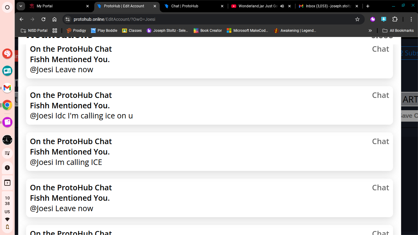 PLEASE CAN ANYBODY DO SOMETHING ABOUT THIS ASSWHOLE, THE WHOLE GODAMN REASON I LEFT WAS BECUASE I DIDNT WANT TO BE HARRASED BY FISHH. idk if your allowed to joke like this and if you are please let me know but still this isn't fucking funny.