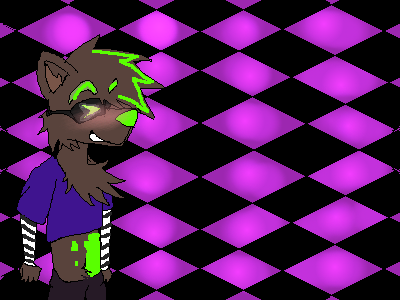 Lore: he wears these special glasses to make him see again after that incident that burned his eyeballs to a crisp.