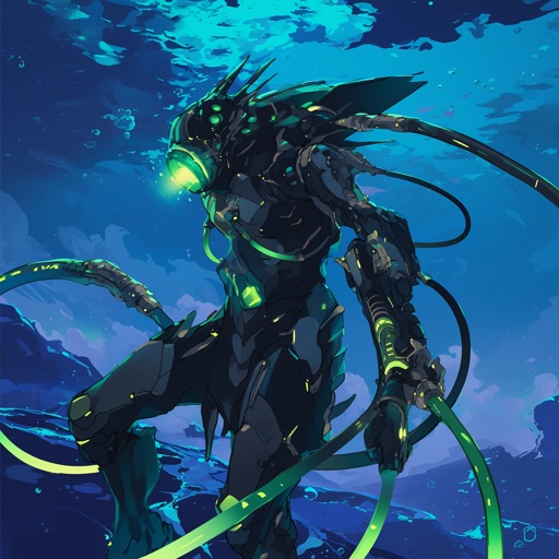 His name is Fritz, and he serves as a scout for the Flying Dutchman. Is a Fox proot, who has black fur. The green wires are mostly tentacles, and can extend up to 4 miles away, and retract until you cant see them. Is approximately 7 feet tall, and has an old, tattered cape, and his weapon is a flintlock musket and a weathered cutlass. Is Davy Jones' right hand man, as well as a scout. He takes care of the crew if they are slacking. he can be off of the Flying Dutchman and be on land without consequences. Is Single. Kind, but harsh when he needs to be. Doesn't mind cuddling, and slightly enjoys it. Is bisexual. Can go to the deepest, darkest depths of the sea and be fine. His favorite song is "The Flying Dutchman" by The Jolly Rogers. Will usually hum this when bored, or when fighting.more info in description.