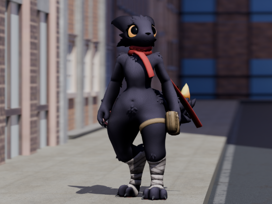 Because I'm reuploading Akittu's Experiment on VRChat for myself, I wanted to make a scene with that OC-ish Expie I keep using.
Took me two hours and not a lot of modelling cuz I got lazy and used premade models and materials for the scene. At least I managed to make somewhat correct lighting.
I don't really know how to feel about this one. It's just a quick thing with stuff I didn't do myself. It's more like photography than a proper render.

=== Assets used ===
Stylized Experiment - Akittu
City Buildings Pack - stl917
Procedural Road Material - Joshua Jennings
Concrete Sidewalk Material - George Mattingly