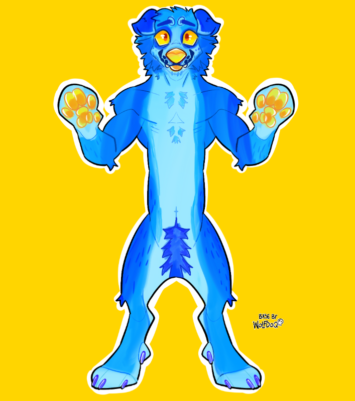 $25 bc he's tent and blue and I genuinely love blue sm 

Base by Wolfdoq on Toyhouse 